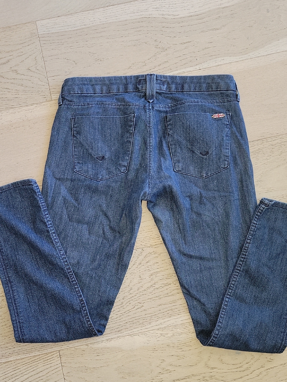 Hudson Jeans Slim Straight Denim in Blue With Slight Sparkle